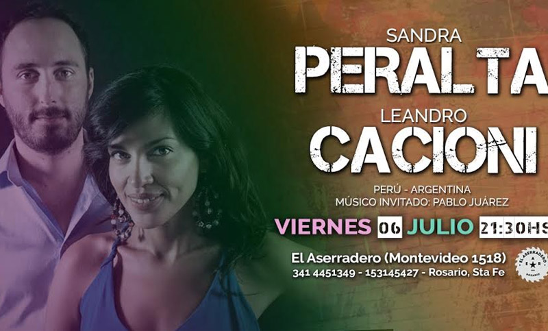 Argentina y Perú se unen en Rosario con Sandra Peralta y Leandro Cacioni