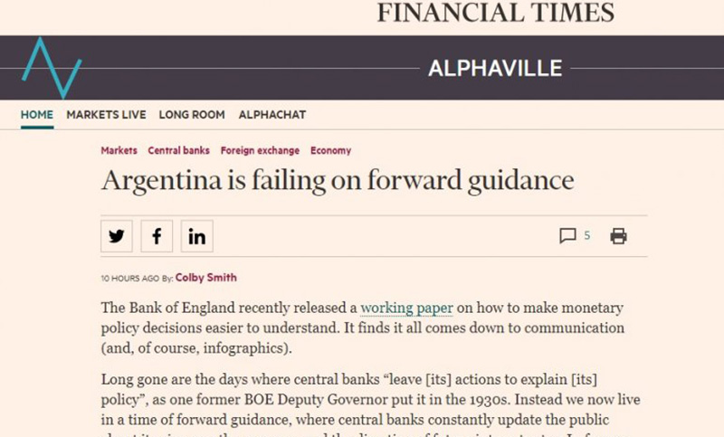 El duro editorial del Financial Times sobre la economía del país