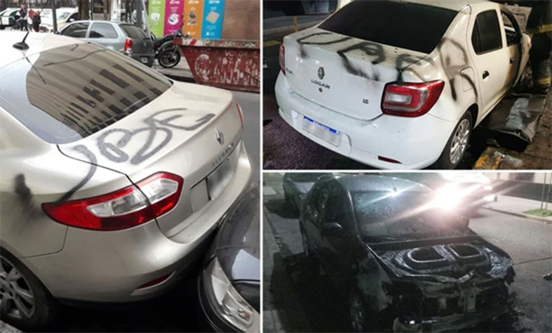 Cinco autos quemados por aparentes ataques de «caza Uber»