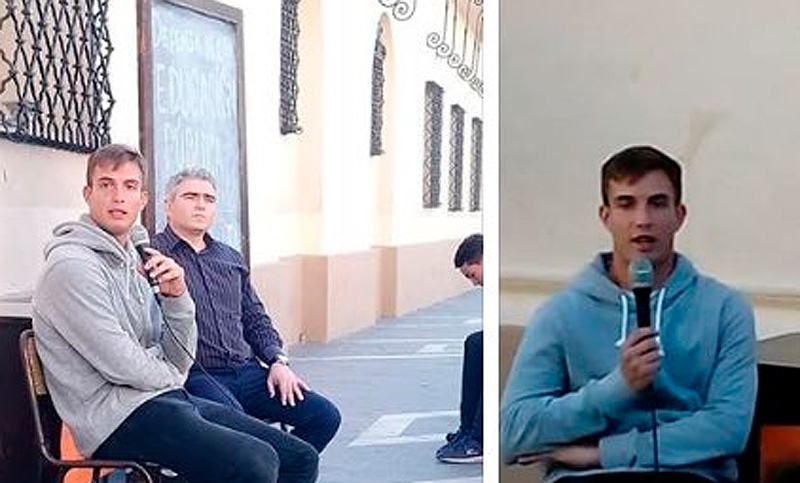 Komar participó de una clase pública en medio del conflicto universitario