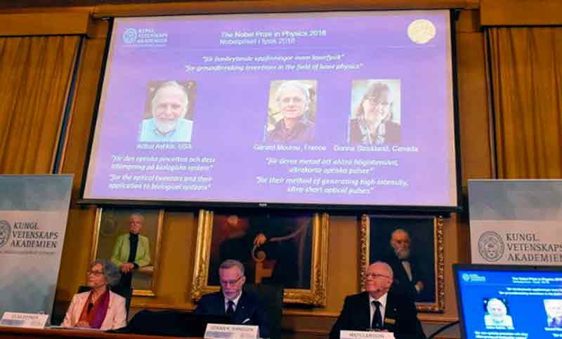 Nobel de Física para Arthur Ashkin, Gérard Mourou y Donna Strickland