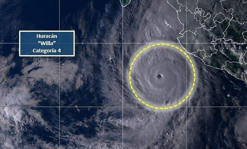 El huracán Willa alcanzó la máxima categoría y es «potencialmente catastrófico»
