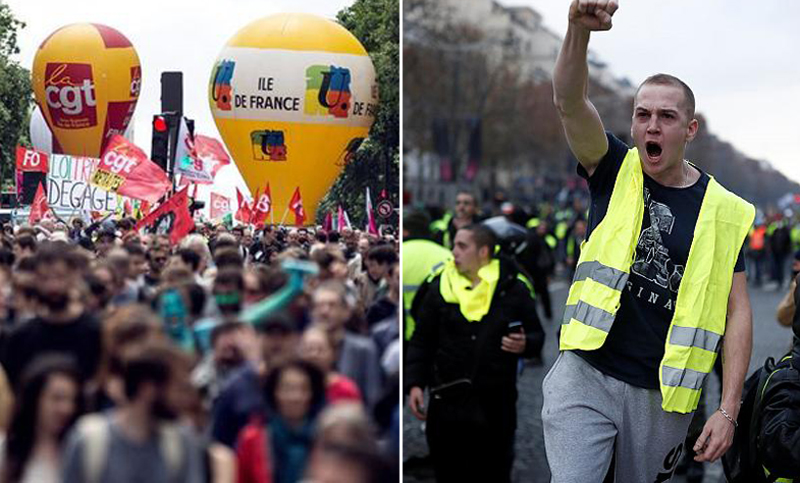 Los sindicatos se suman a los chalecos amarillos para rechazar las concesiones de Macron