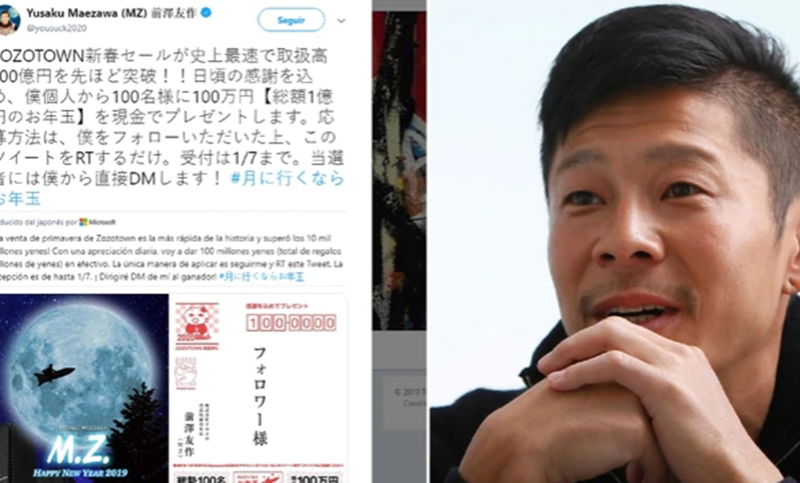 Un millonario japonés supera récord del tuit más compartido de la historia