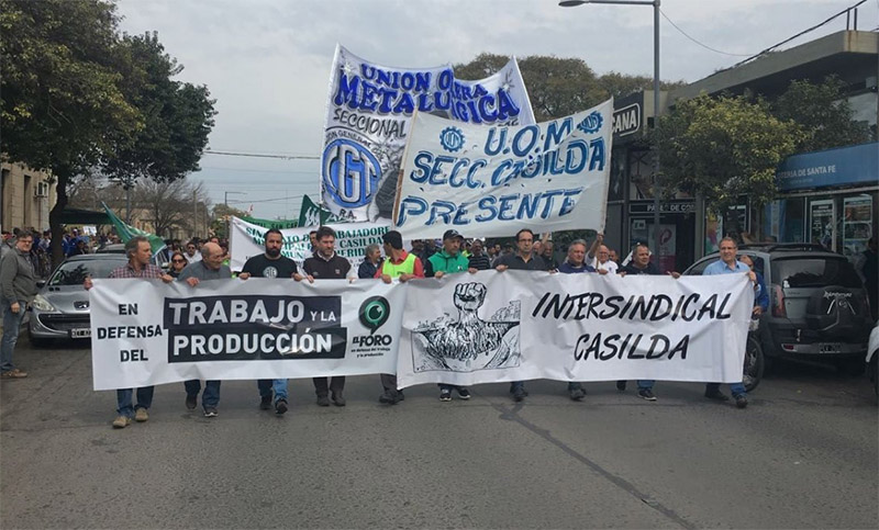 Casilda se moviliza «contra el ajuste»: advierten por fuerte crisis industrial