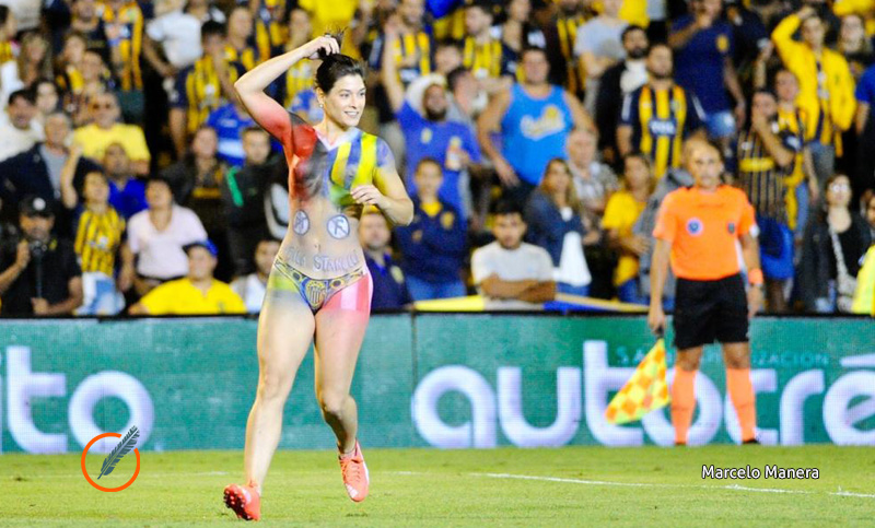 La chica que entró al Gigante mostró su bodypainting y reveló su “objetivo”