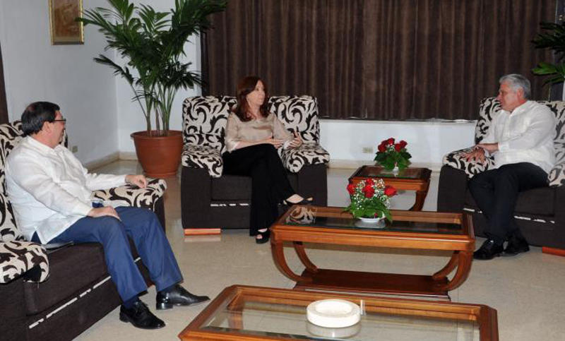 Cristina Kirchner se reunió con el presidente de Cuba