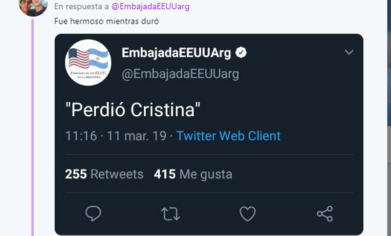 Citarán al embajador de EE.UU a Diputados para que aclare un tuit
