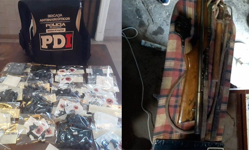 Allanamientos en Rosario y Casilda: secuestraron armas y 240 dosis de estupefacientes