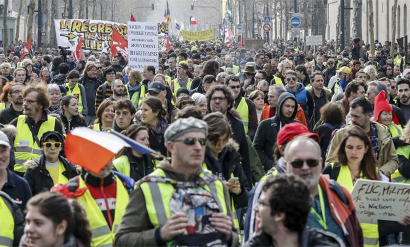 Los «chalecos amarillos» realizan su décima novena marcha en distintas ciudades francesas
