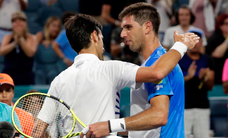 Delbonis puso en aprietos a Djokovic, pero quedó afuera de Miami