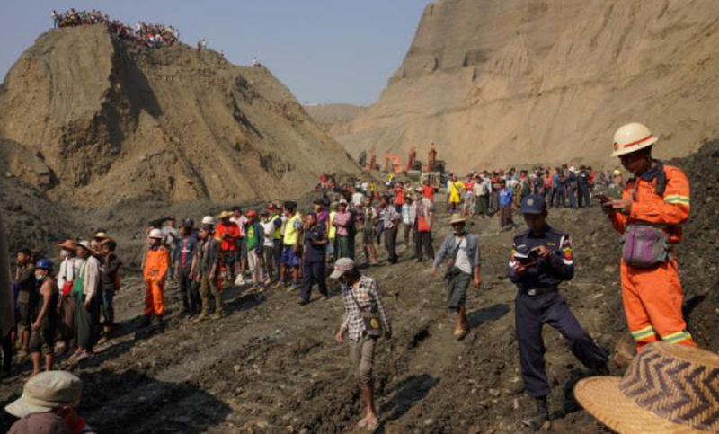 Dos muertos y 50 desaparecidos en un deslave en una mina de Birmania