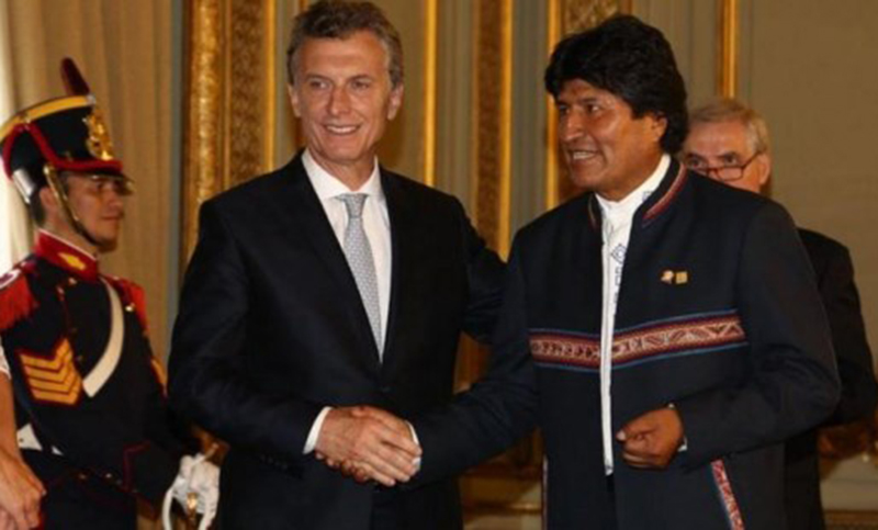 Macri le dio la bienvenida a Evo Morales en la Casa Rosada