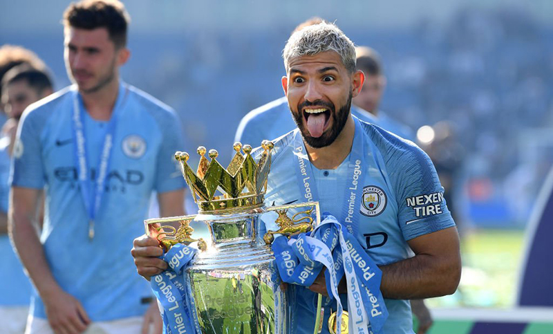 Manchester City con el Kun Agüero, ganó el título de la Premier League