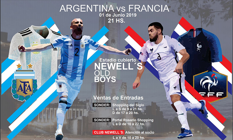 Argentina y Francia: amistoso internacional de futsal en Rosario