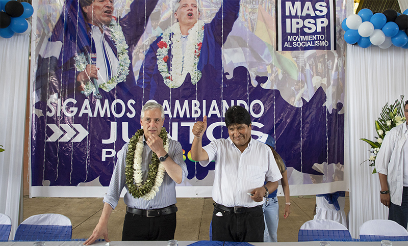 Tras recibir apoyo de la OEA, Evo Morales arrancó la campaña presidencial