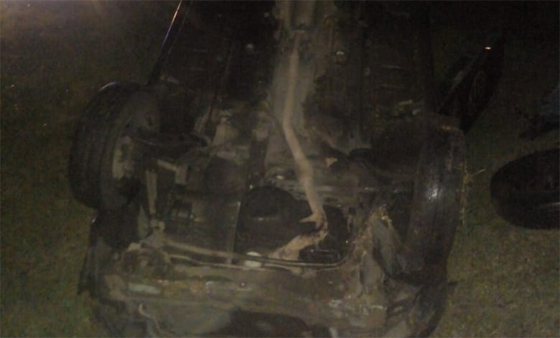 Un auto despistó y volcó en plena autopista a Córdoba
