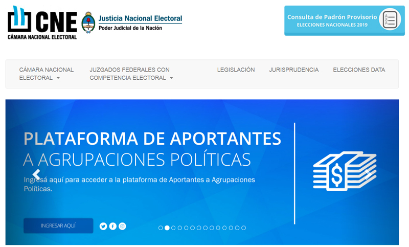 La Cámara Nacional Electoral abrió un sitio web para registrar aportes de campaña