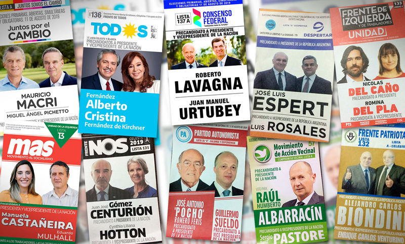 Estas son las boletas presidenciales para las PASO