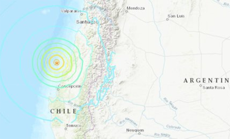 Se registró un sismo de magnitud 6,8 en Chile