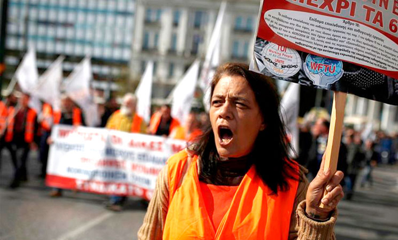 Sindicatos de Grecia paran para defender su derecho a huelga