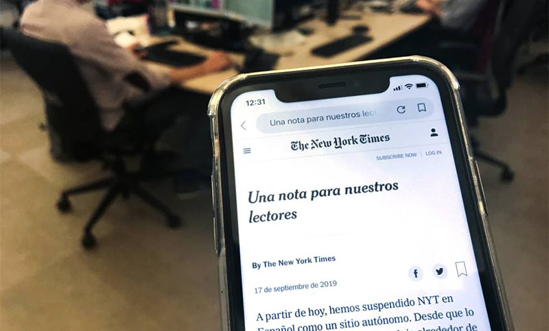 Cierra la edición en español del diario The New York Times