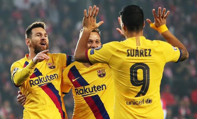 Messi anotó en la victoria del Barcelona ante Slavia Praga