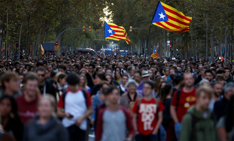 Jornada de múltiples protestas en Cataluña para pedir la libertad de los secesionistas presos