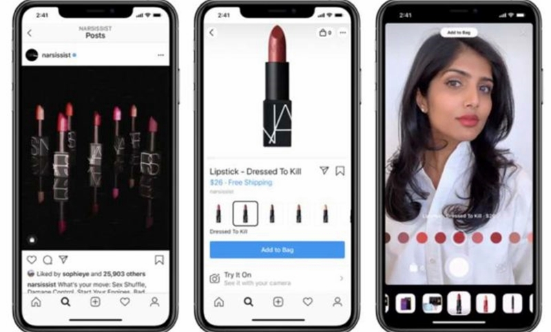 Realidad aumentada Instagram cosméticos
