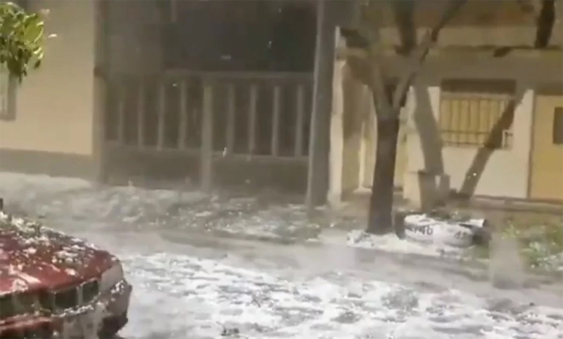 Fuerte temporal de lluvia y granizo causó daños en Pergamino