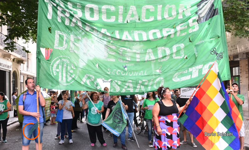 ATE Rosario volvió a movilizar contra la precarización laboral
