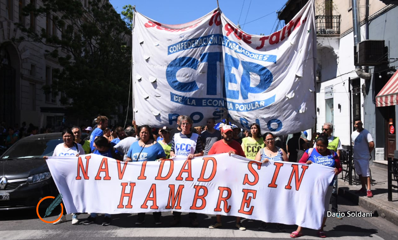 Organizaciones sociales se movilizaron por una Navidad sin hambre