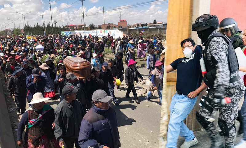 Fuerzas armadas bolivianas reprimen ferozmente la “Marcha de los Ataúdes” en La Paz