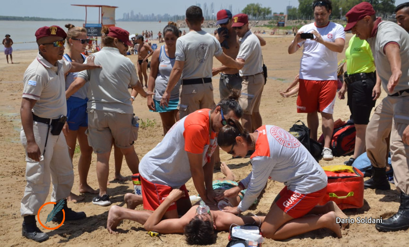 Simulacro de rescate en el balneario La Florida