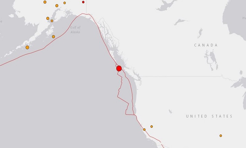 Se produjo un tercer sismo en Canadá, esta vez de 6,2 grados