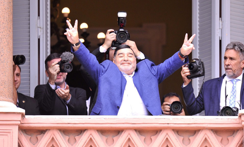 El presidente Alberto Fernández recibió a Diego Maradona