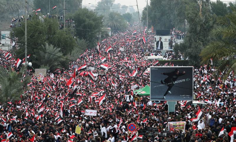 Una multitudinaria manifestación en Bagdad exigió la salida de EEUU de Irak