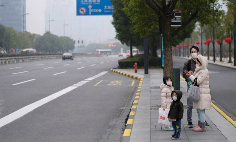 Calles vacías en Wuhan por la cuarentena a raíz del coronavirus