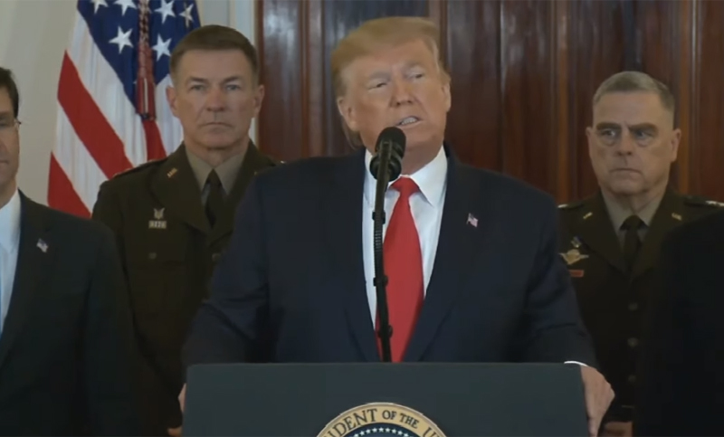 Habló Trump tras el ataque: «La fortaleza económica y militar de Estados Unidos es la mejor disuasora»
