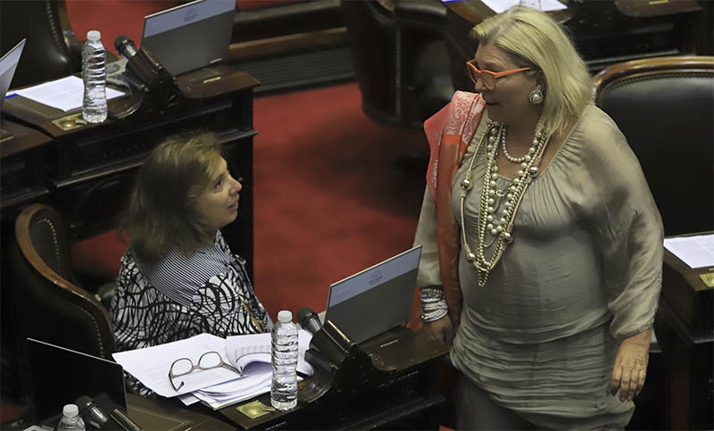 Carrió dijo que estaban en el recinto para «dar el respaldo» a los «negociadores en Estados Unidos»