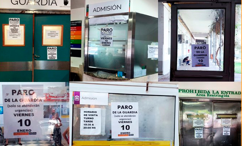 Sin guardia en hospitales por paro de profesionales en reclamo de precarización laboral