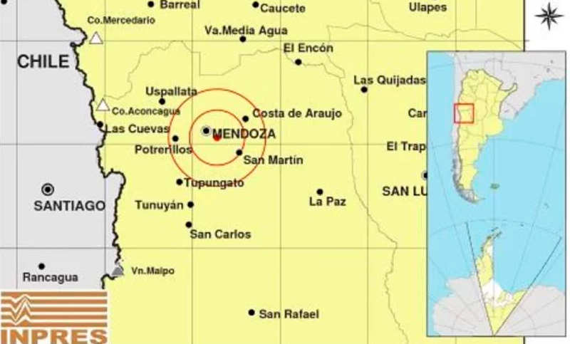 Un sismo de 4,8 grados sacudió a Mendoza y hubo dos réplicas