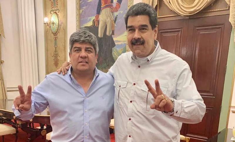 Pablo Moyano viajó a Venezuela y se reunió con Maduro