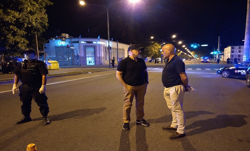 Sain recorrió distintos puntos de control policial de la ciudad de Rosario