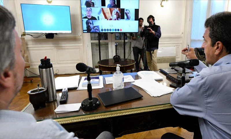 Massa, Máximo Kirchner y los jefes de la oposición compartieron videoconferencia para coordinar trabajo en Diputados