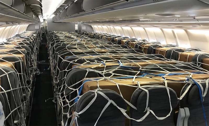 Regresó el primer vuelo que trajo 14 toneladas de insumos médicos desde Shangai