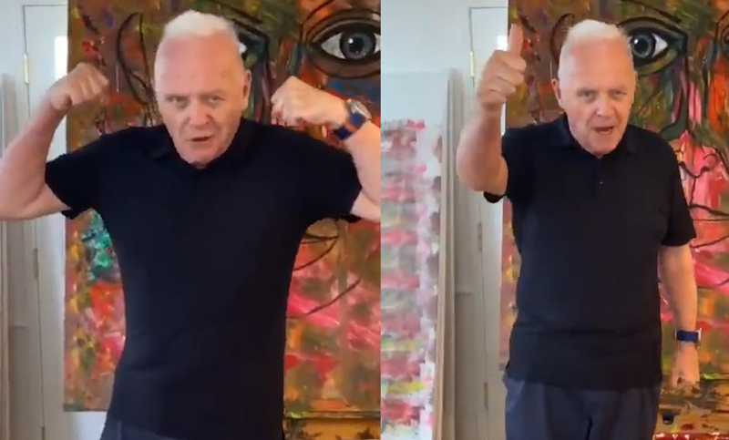 Anthony Hopkins retó a Schwarzenegger y  Stallone a bailar en TikTok