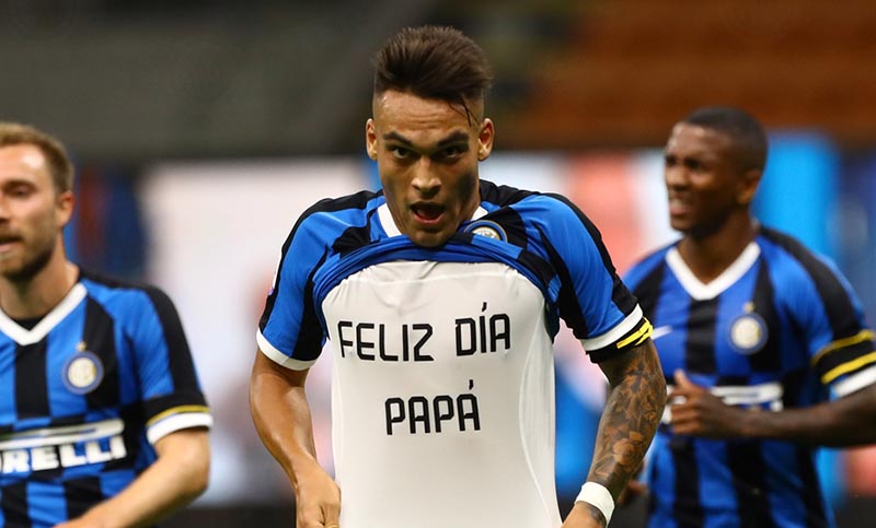 Lautaro Martínez volvió al gol y se lo dedicó a su papá
