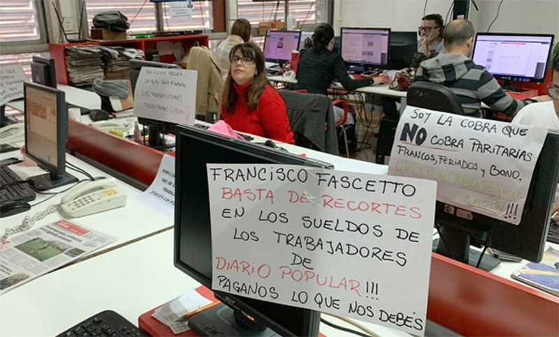 Trabajadores de la web del Diario Popular reclaman el pago de los sueldos de abril y mayo
