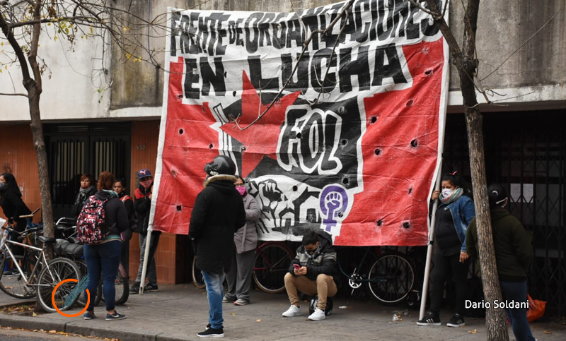 El Frente de Organizaciones en Lucha se manifestó frente a la sede de Desarrollo Social de la Nación